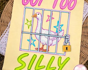 Got Too Silly PNG, Silly Goose Summer PNG, Brushstroke Goose Shirt Design PNG, Funny Retro Goose Sublimation Png, Digital Download