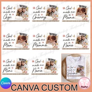 Mother&#39;s Day Canva Template Bundle, Custom Mom Canva Insert Photo, So God Made a Mama Canva Template, Best Mom Template