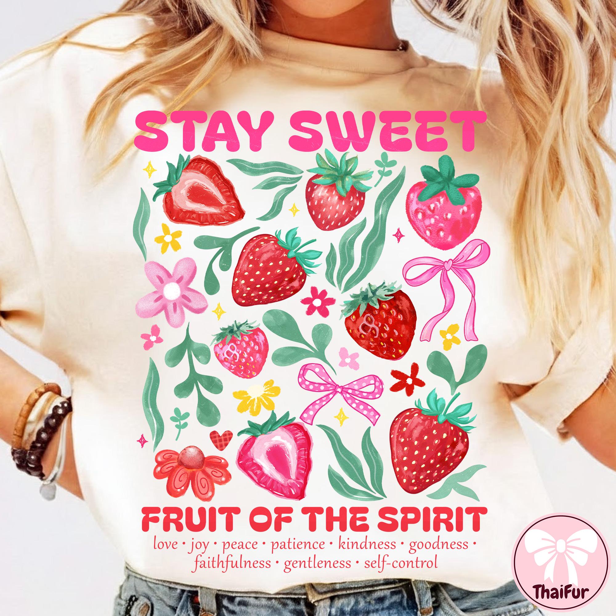 Boho Christian Strawberry Shirt PNG, Fruits of the Spirit Bible Verse ...