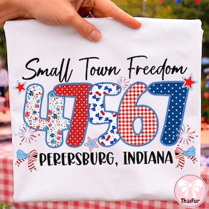 Anpassad postnummer liten stad frihet USA PNG, patriotisk 4 juli design, Memorial Day sublimering, amerikansk självständighetsdag clipart