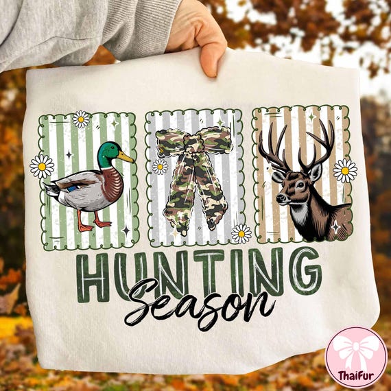 Deer Hunting PNG, Hunting Season Design, Preppy Camo Bow Png, Duck Hunter Sublimation, Coquette Girl Fall Camo Shirt Png, Trendy Hunting Png