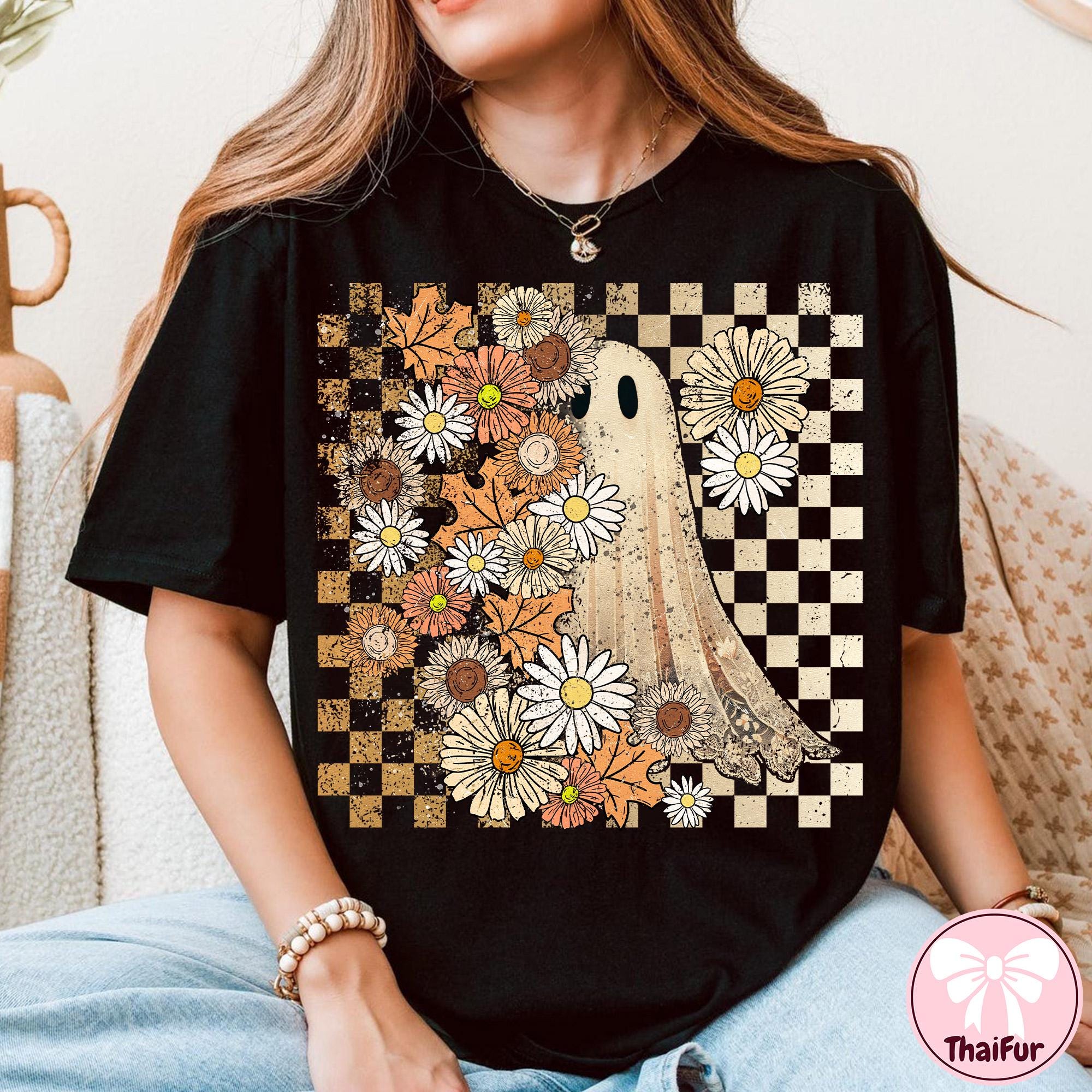 Floral Halloween Fall Ghost Png, Girly Pumpkin Png, Boho Floral Fall Png, Halloween Png, Autumn Vibes Png, Spooky Season Png, Trending png