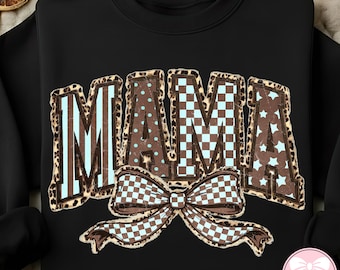 Trendy Mama Leopard PNG, Retro Leopard Text Shirt Design, Trendy Checkered Sublimation, Cute Mom Digital Download