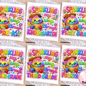 Glitter Dumpling School Bundle PNG, Back To School Grade Level PNG, Kindergarten First Second Third Fourth Grade Shirt Design, Digital File