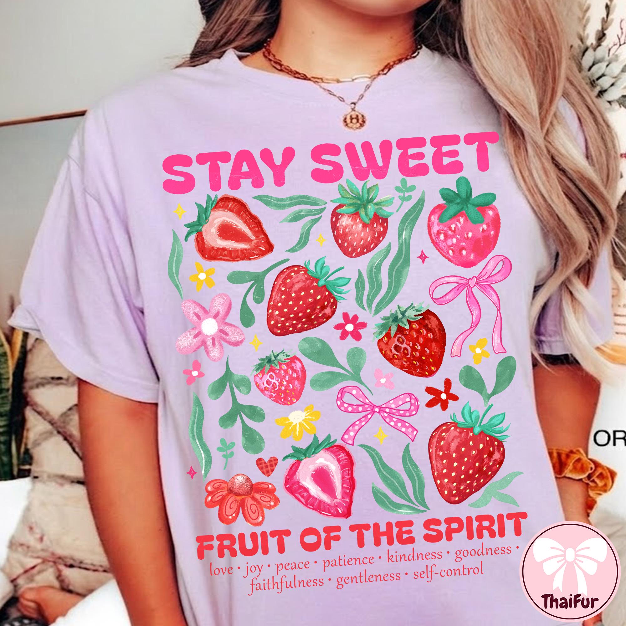 Boho Christian Strawberry Shirt PNG, Fruits of the Spirit Bible Verse ...