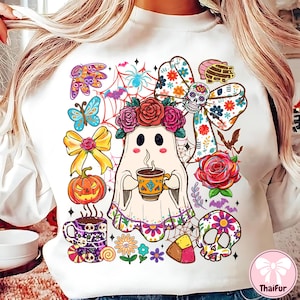 Mexican Conchas Ghost Png, Espooky Vibes Halloween Png, Funny Pan Dulce Ghost Png, Cute Spooky Conchas Png, Digital Download File