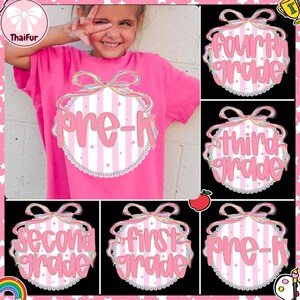 Preppy Back to School Floral Bundle, First Day Of School, First/Second/Third Grade Design, School Bundle Png, School Png, Preppy School Png