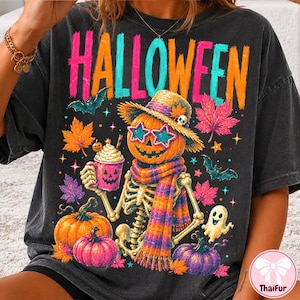 Mentaal ben ik hier PNG, Summerween Ghost-sublimatie, Halloween-skeletontwerp, Spooky Season Pumpkin PNG, Digitale download