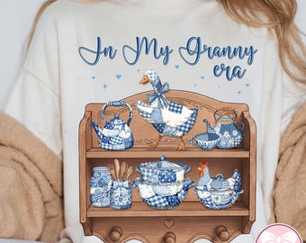 In meiner Oma Ära PNG Shirt Design, Vintage Gans Küchen Regal Kunst, Oma Kern Grafik, Sublimation Digital Download
