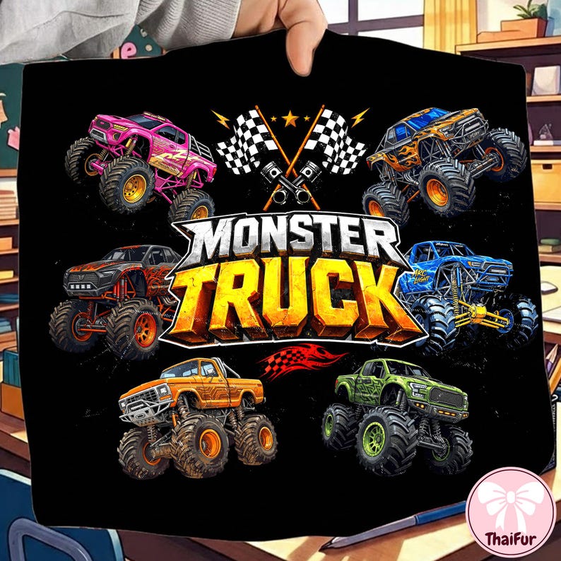 Monstertruck PNG, Monstertrucks sind meine Jam PNG, Kinder LKW-Shirt Design, Junge Monstertruck Sublimation PNG Download Bild 1