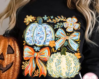 Preppy Grandmillennial Pumpkin PNG, Grandmillennial Coquette PNG, Fall PNG, Pumpkin Png, Fall Bow Png, Grand Png, Trendy Png,Brushstroke Png