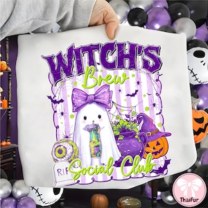 Kawaii Witch’s Brew Ghost Png, Cute Soda Can Energy Drink PNG, Little Ghosts Drink Png, Funny Halloween Png, Fall Png, Halloween Gift Png