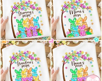 Custom Grandma’s Bunny Easter PNG, Grandkids Names Easter Shirt Design, Personalized Grandma Gift, Easter Bunny Family PNG