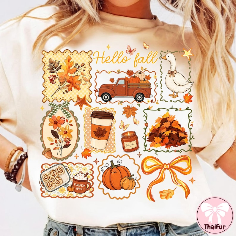 Cottagecore Fall PNG, Summerween Spooky Collage Design, Vintage Autumn Floral Coquette DTF, Trendy Boutique Png, Digital File image 2