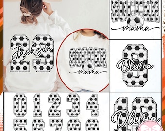 Immagine PNG personalizzata di Soccer Mama, Immagine PNG personalizzata per il giorno della partita di calcio, Immagine PNG di calcio, Nome personalizzato per bambini che giocano a calcio, Immagine sublimatica di Soccer Mom