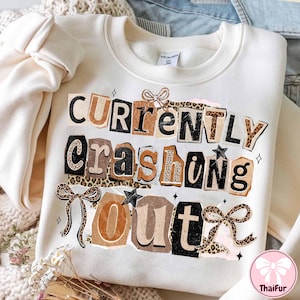 Crash Out Girly PNG, Retro Funny Quote PNG, Sassy Sarcastic Shirt Design, Adult Humor PNG, Preppy Bow Sublimation Png