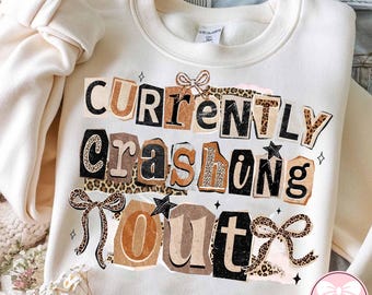 Crash Out Girly PNG, Retro Funny Quote PNG, Sassy Sarcastic Shirt Design, Adult Humor PNG, Preppy Bow Sublimation Png