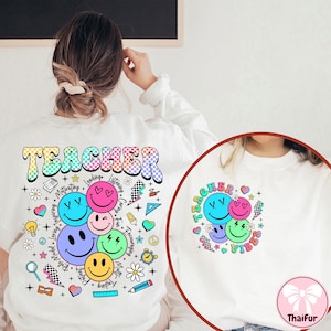 Trendy Happy To See Your Face Png, Back To School Png, Retro Smiley Teacher Png, Groovy Teacher Png, Positivity Png, Neon Smile Face Png