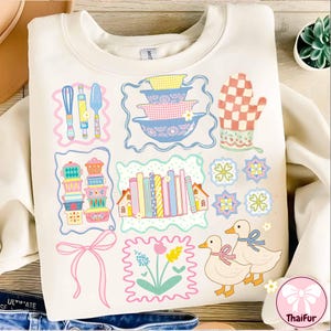 Mormor Core PNG, Höna i boet Design, Vintage Cottagecore PNG, Mormors tröja Skjorta Sublimering, Second Hand Decor PNG, Trendig Digital Nedladdning