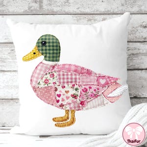 Grandma Core Duck PNG, Patchwork Quilted Mallard Duck Design, 90s Inspired Farmhouse Duck Hunting Sublimation PNG image 4