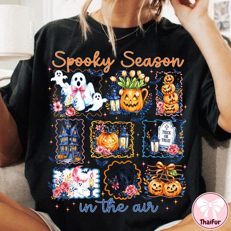 Funny Fall PNG, Summerween Ghost Shirt Design, Trendy Halloween Lover Graphic, Spooky Season Png, Digital Download image 2