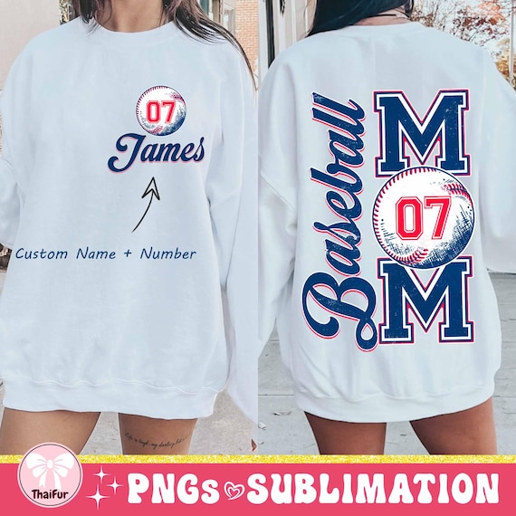 Personalized Baseball  Png, Custom Baseball Shirt Png, Baseball Player Shirt With Kids Name & Jersey Number Png, Baseball Mama Png