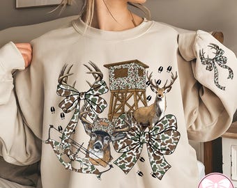 Hunting Season PNG, Preppy Camo Bow PNG, Deer Hunting Png, Duck Hunter Sublimation Design, Coquette Hunting Shirt PNG, Girl Fall Camo Bow