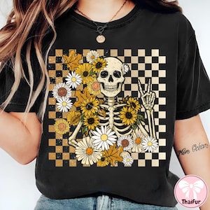 Retro Fall Skeleton Png, Autumn Skull, Creepy Skeleton Skull PNG, Trendy Halloween Shirt Png, Halloween Design, Spooky Halloween Sublimation