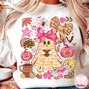 Mexican Conchas Ghost Brushstroke PNG, Pantasmas PNG, Halloween Mexican Pan Dulce PNG, Funny Pan-tasmas Conchas Ghost Design, Digital File