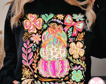 Preppy Pumpkin Bow Png, Floral Fall Pumpkin Coquette PNG, Girly Leopard Pumpkin PNG, Glitter Pink Pumpkin Png,Brushstroke Pumpkin Season Png