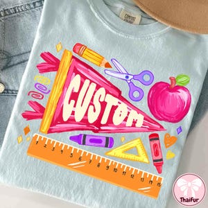 Personalized Name Back to School Pennant PNG, Coquette Girl Name png, Name Pennant png, Boho Floral Teacher Png, Brushstroke,School Girl Png