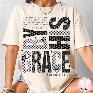 Saved By His Amazing Grace Png, Jesus PNG, Bible Verse png Christian Sublimation, God Png,Preppy Black White,Christian Shirt,Faith Religious