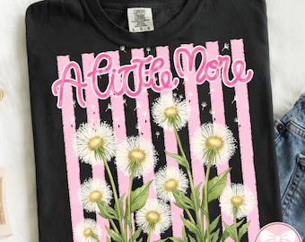 A Little More Dandelion PNG, Girly Floral Trendy Kid Design, Women Purple Preppy Striped Prng, Summer Watercolor Trending Stripes