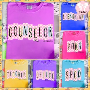 Custom School Occupation PNG Bundle, Back to School Teacher Sped Para Counselor, Preppy First Day of School Girly Png, Preppy Daisy Floral