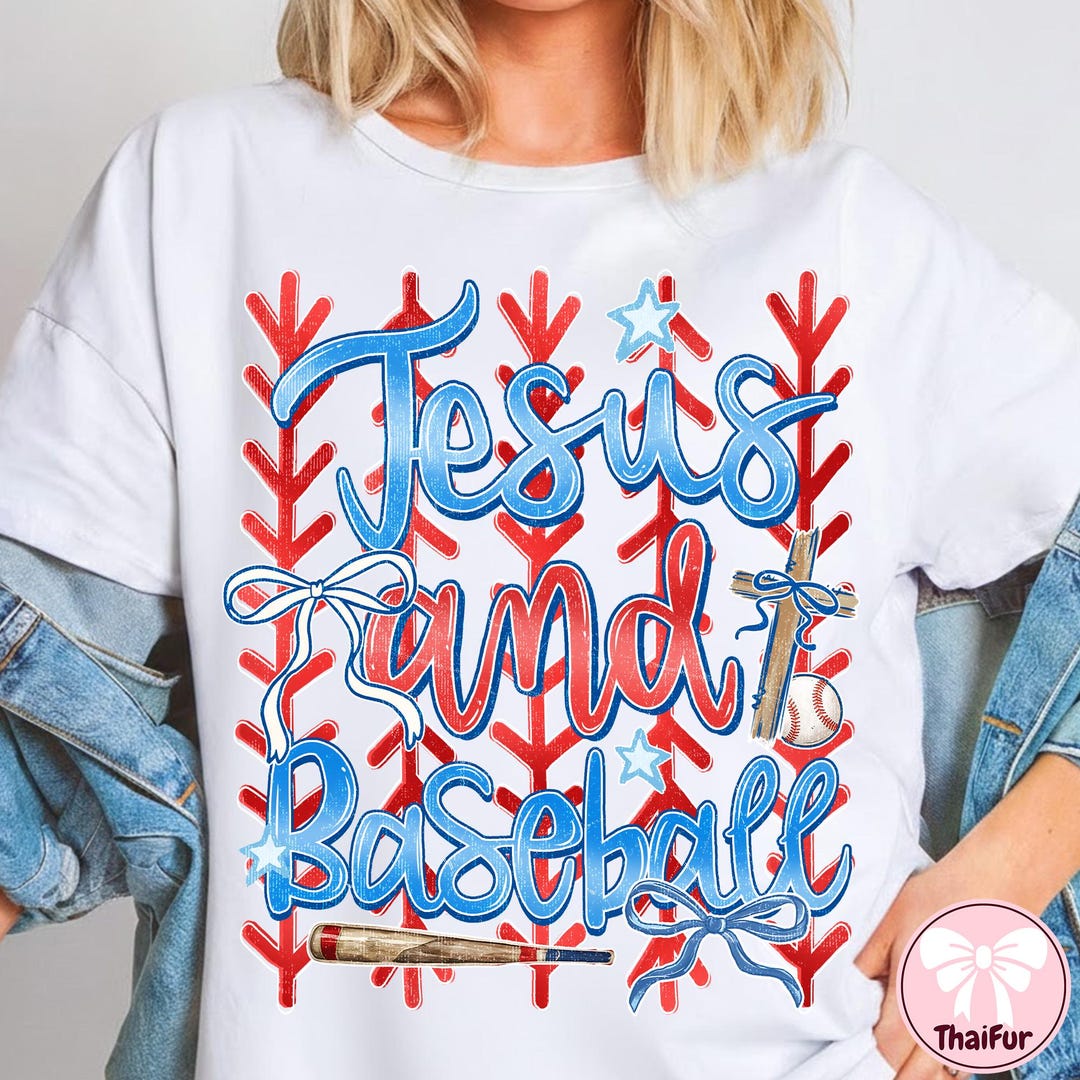 Jesus and Baseball PNG, Christian Game Day Shirt PNG, Faith Baseball ...