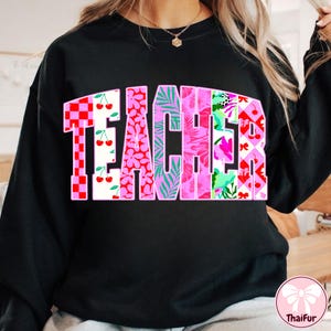 Neon Preppy Varsity TEACH PNG, Teacher Back to School PNG Neon Disstressed, Coquette 1st 2nd 3rd Grade Teacher Png, Hand Drawn
