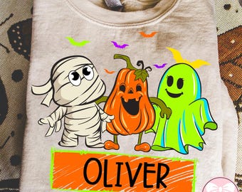 Personalized Neon Kid Name Halloween Png, Cute Halloween Png for Kids, Halloween Png, Boys Girl Halloween, Custom Kids Name Png