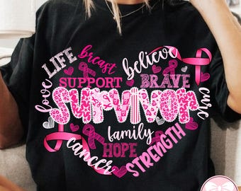 Breast Cancer Coquette PNG, Pink Ribbon Lace Heart PNG, Cancer Survivor Shirt Design, October Breast Cancer Awareness Sublimation File