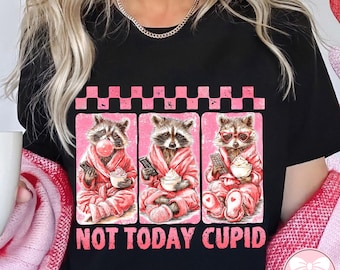 Snarky Raccoon Valentine's Day Png, Not Today Cupid PNG, Sarcastic Valentines Day Png, Sassy Humor Vday Png, Sublimation Design