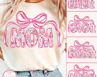 Pink Mama Nana Mimi Bundle Png, Mothers Day Png, Preppy Mama Png, Retro Mama Png, Checkered Mama Png, Mama Coquette Png