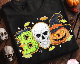 Preppy Boo Patchwork Halloween PNG, Floral Pumpkin Fall PNG, Cute Autumn Sublimation Design, Tis the Spooky Season Digital Download