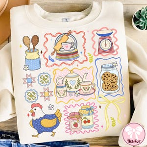 Mormor Core PNG, Höna i boet PNG, Vintagestil, Cottagecore PNG, Mormorströja Design, Second Hand Decor PNG Digital Nedladdning, Trendig Design