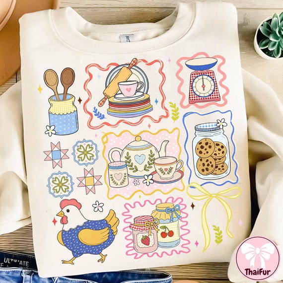 Grandma Core PNG, Hen in Nest Png, Vintage Style, Cottagecore PNG, Granny sweater Design, Thrifted Decor Png Digital Download, Trendy Design
