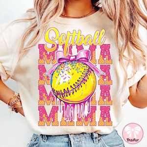 Softball Mama Drip Png, Softball Ice Cream Drip Png, Mama Softball Png, Softball Mom Dripping Png, Game Day Softball Png