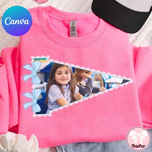 Lace Pennant Canva Frame Patchwork, Coquette Pennant Sports Editable clipart template Flag Png, Custom Canva Lace Frame Template