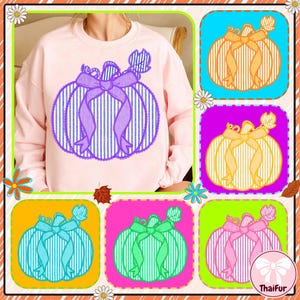 Seersucker Pumpkin Neon Bundle PNG, Pumpkin PNG, Seersucker PNG, Fall Png, Coquette Png, Trendy Png, Halloween Png, Bow Fall Png