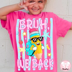 Stripes Bruh We Back PNG, First Day Of School Design, Bruh Teacher Shirt Png, Back To School Doodle PNG, Teacher Life PNG, Digital Download