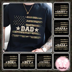 Camouflage Dad and Son Png, American Flag Png, Proud Veteran Png, Gift for Fathers Day Png, Army Dad Png, 4th Of July Png, Memorial Day Png