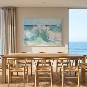 Abstract Crashing Wave Painting Print Vintage Coastal Painting Ocean Waves Art Print Wave Wall Art Beach House Wall Art Ocean Painting image 17