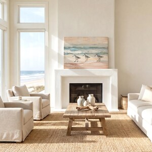 Lienzo vintage de playero con diseño de Florida para decoración de casa de playa, pintura de aves con olas oceánicas apagadas, colgante de pared para oficina, decoración costera bohemia imagen 13